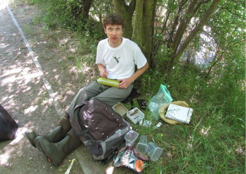 Pobieranie prób ważek – Staw Bukowy, Szczecin