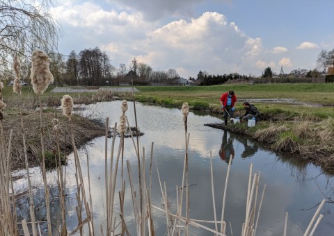 Pobieranie prób wody – Staw Wasiaka, Łódź