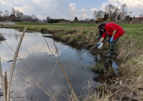 Pobieranie prób wody – Staw Wasiaka, Łódź