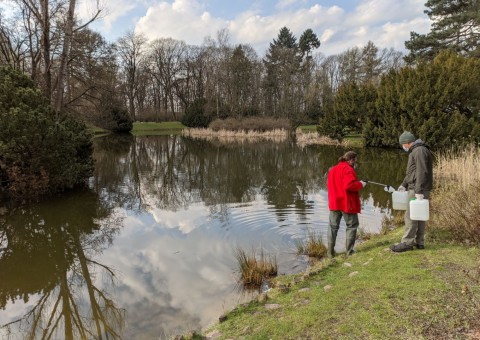 Pobieranie prób wody – Park im. ks. J. Poniatowskiego, Łódź