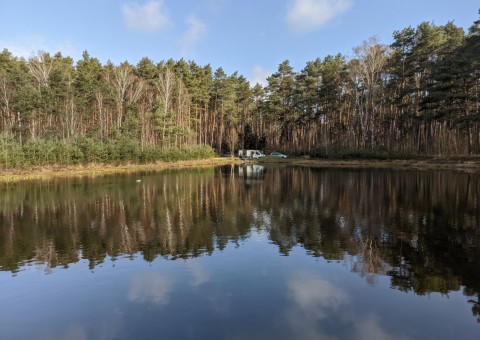 Pobieranie prób wody – okolice Chechła (gm. Dobroń)