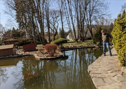 Pobieranie prób wody – Ogród Botaniczny, Kraków